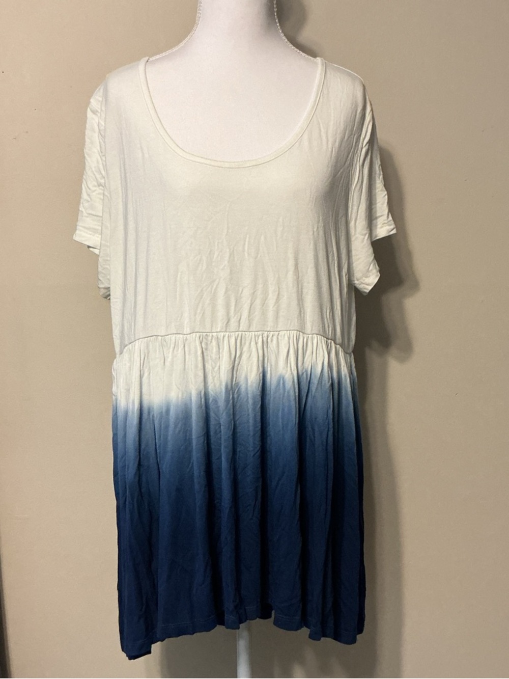 torrid White to Blue Dip-Dye Babydoll Top